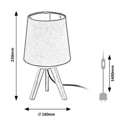 Rabalux - Bordlampe 1xE14/25W/230V beige