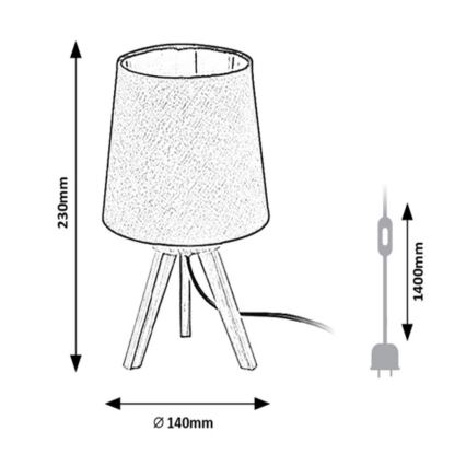 Rabalux - Bordlampe 1xE14/25W/230V sort