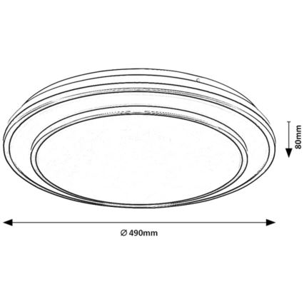 Rabalux - LED-dæmpbar loftlampe LED/40W/230V 3000-6500K sort Ø 49 cm + fjernbetjening