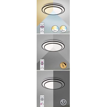 Rabalux 2130 - LED loftlampe dæmpbar LED/40W/230V sort + fjernbetjening