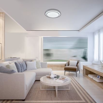 Rabalux - LED loftlampe dæmpbar LED/40W/230V 3000-6500K sølvfarvet + fjernbetjening