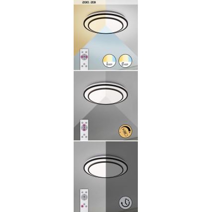 Rabalux - LED loftlampe dæmpbar LED/40W/230V 3000-6500K sølvfarvet + fjernbetjening