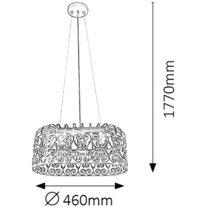 Rabalux - Lysekrone 2xE27/60W/230V antik sort