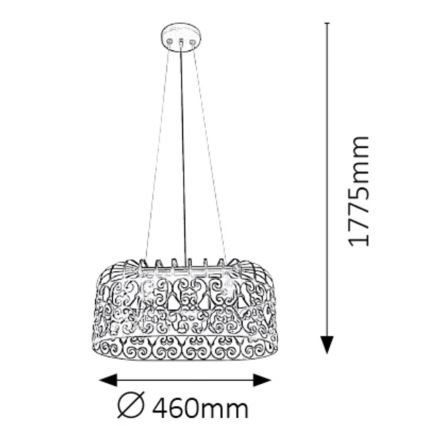 Rabalux - Lysekrone 2xE27/60W/230V hvid