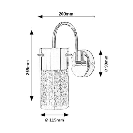 Rabalux - Væglampe til badeværelse 1xE14/40W/230V IP44 krom