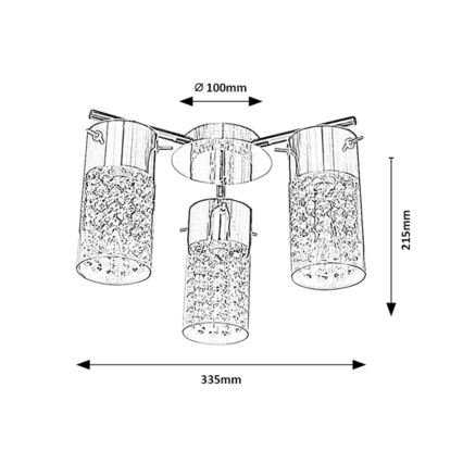 Rabalux - Loftlampe til badeværelse 3xE14/40W/230V IP44