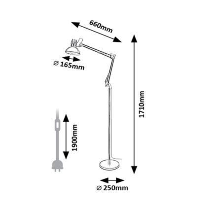 Rabalux - Gulvlampe 1xE27/40W/230V cremefarvet/guldfarvet