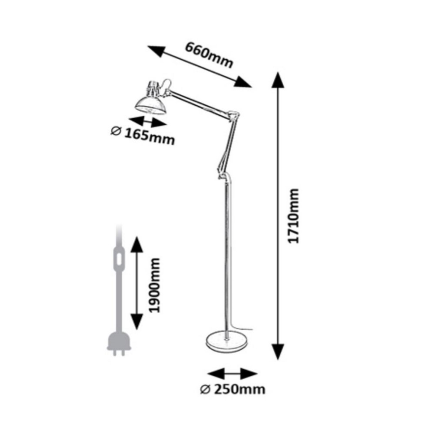 Rabalux - Gulvlampe 1xE27/40W/230V cremefarvet/guldfarvet