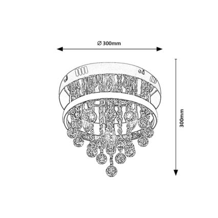 Rabalux - Lysekrone i krystal LED/20W/230V + 3xE14/40W