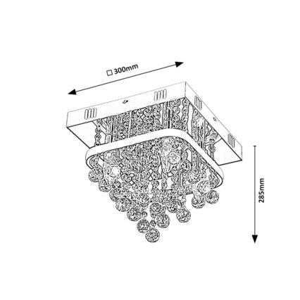 Rabalux - Lysekrone i krystal LED/23W/230V + 4xE14/40W