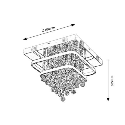 Rabalux - Lysekrone i krystal LED/36W/230V + 4xE14/40W