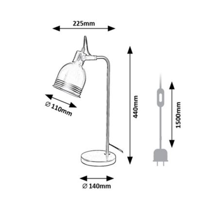 Rabalux - Bordlampe 1xE14/25W/230V sort