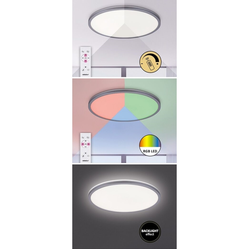 Rabalux - LED RGB Dæmpbar loftlampe LED/22W/230V Wi-Fi Tuya + fjernbetjening 42x42 cm