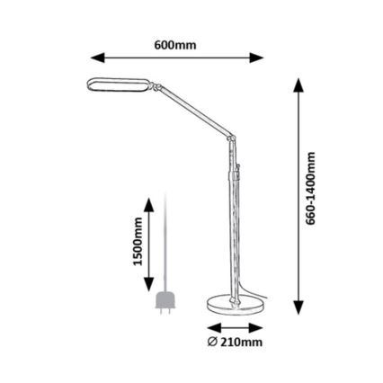 Rabalux - LED Dæmpbar touch-funktion gulvlampe LED/13W/230V 3000-6000K sort