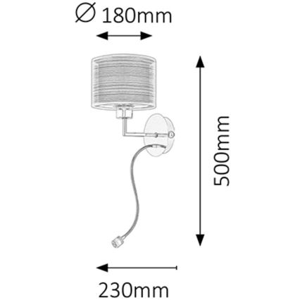 Rabalux - Væglampe E27/60W + LED/1W