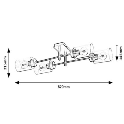 Rabalux - Overflademonteret lysekrone 4xE27/40W/230V 21,5x82 cm