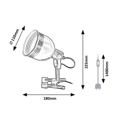 Rabalux - Spotlampe with a clip 1xE14/25W/230V beige