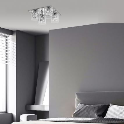 Rabalux - Loftlampe med krystaller 4xG9/40W/230V 37x37 cm