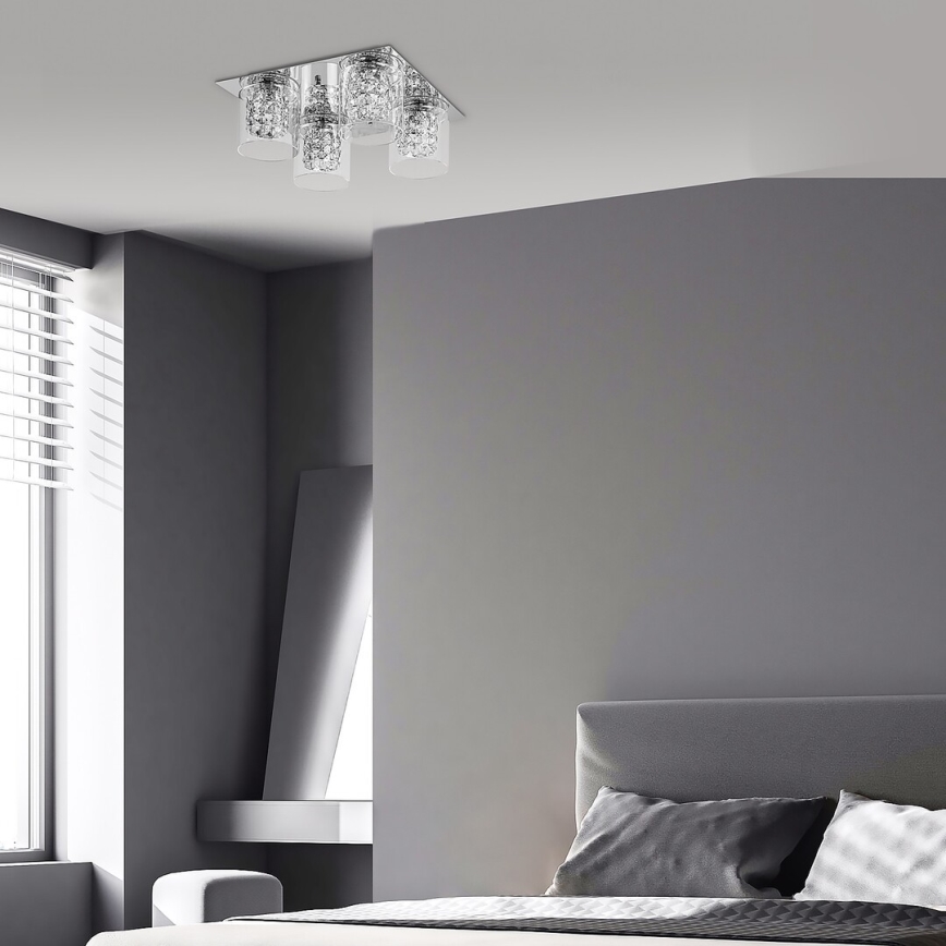 Rabalux - Loftlampe med krystaller 4xG9/40W/230V 37x37 cm