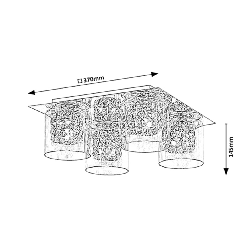Rabalux - Loftlampe med krystaller 4xG9/40W/230V 37x37 cm