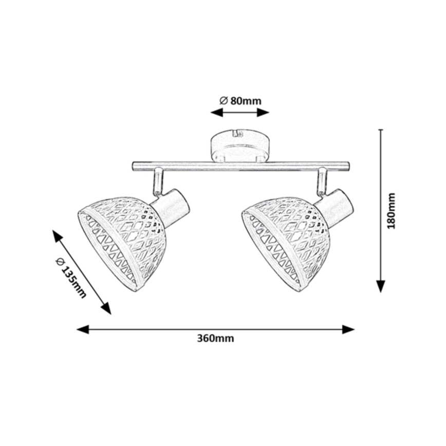 Rabalux - Spotlampe 2xE14/15W/230V rattan