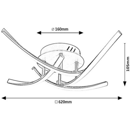 Rabalux - LED loftlampe 4xLED/30W/230V 4000K