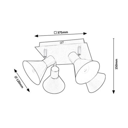 Rabalux - Spotlampe 4xE14/40W/230V