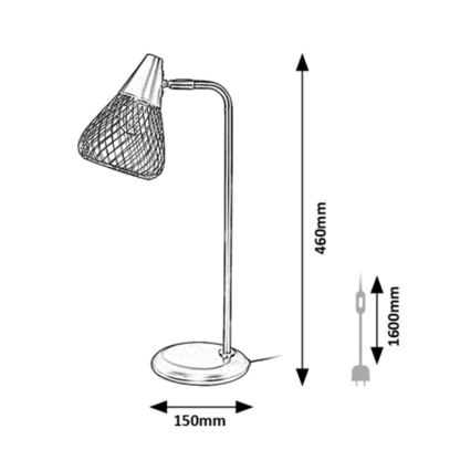 Rabalux - Bordlampe 1xE14/25W/230V sort