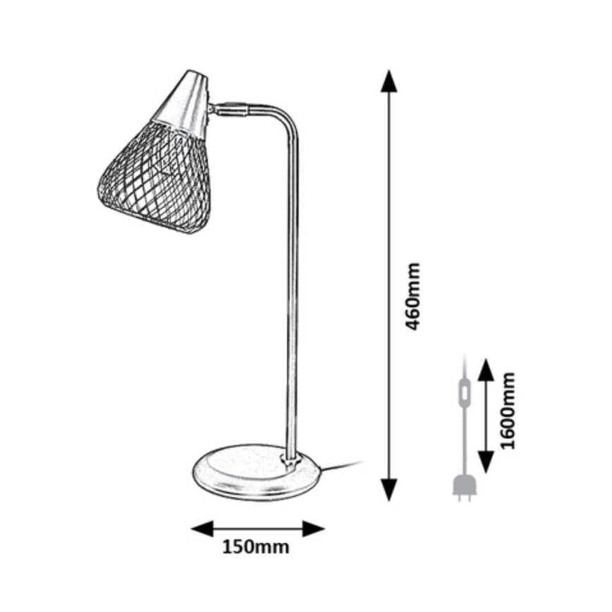 Rabalux - Bordlampe 1xE14/25W/230V grå