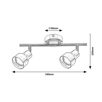 Rabalux - Spotlampe 2xGU10/50W/230V