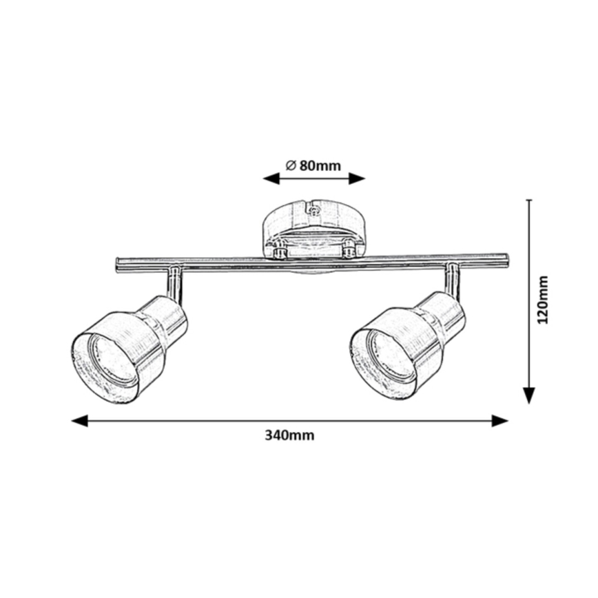 Rabalux - Spotlampe 2xGU10/50W/230V