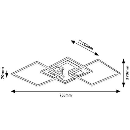 Rabalux - LED loftlampe LED/43W/230V skinnende krom
