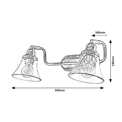 Rabalux - Spotlampe til badeværelse 2xE14/40W/230V IP44