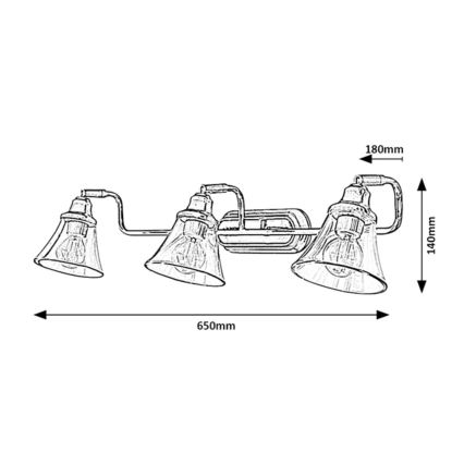 Rabalux - Spotlampe til badeværelse 3xE14/40W/230V IP44