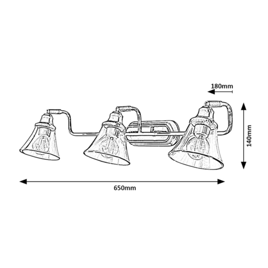Rabalux - Spotlampe til badeværelse 3xE14/40W/230V IP44