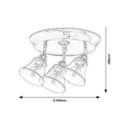 Rabalux - Spotlampe til badeværelse 3xE14/40W/230V IP44