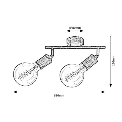 Rabalux - Spotlampe 2xE27/25W/230V