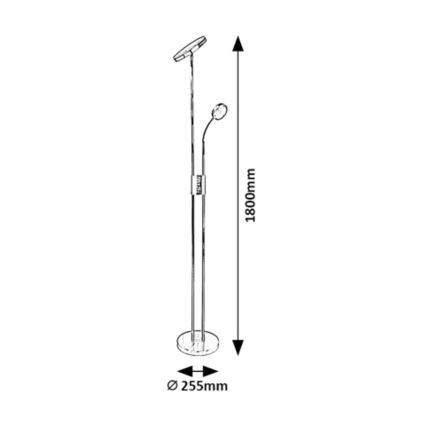 Rabalux - LED gulvlampe dæmpbar LED/18,5W/230V + LED/4,5W mat krom