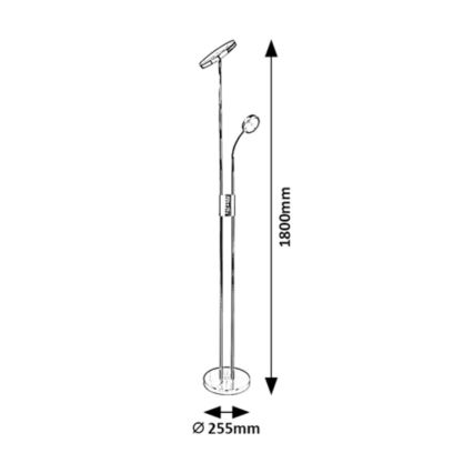 Rabalux - LED gulvlampe dæmpbar LED/18,5W/230V + LED/4,5W sort