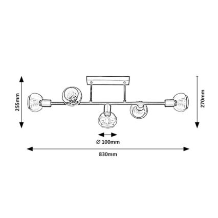 Rabalux - Loftlampe 5xE14/40W/230V