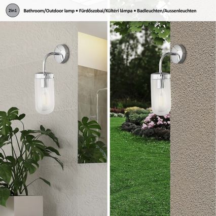 Rabalux - Badeværelses væglampe 1xE27/60W/230V IP44 blank krom