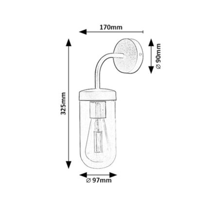 Rabalux - Badeværelses væglampe 1xE27/60W/230V IP44 blank krom