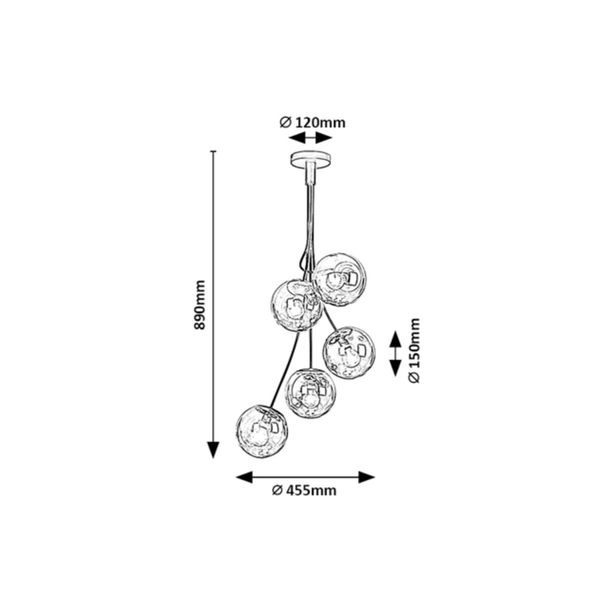 Rabalux - Loftlampe 5xE14/40W/230V