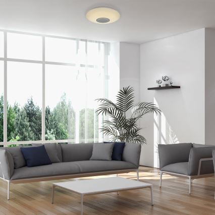 Rabalux - LED loftlampe m. RGB-farver og højtaler dæmpbar LED/24W/230V Wi-Fi Tuya + fjernbetjening