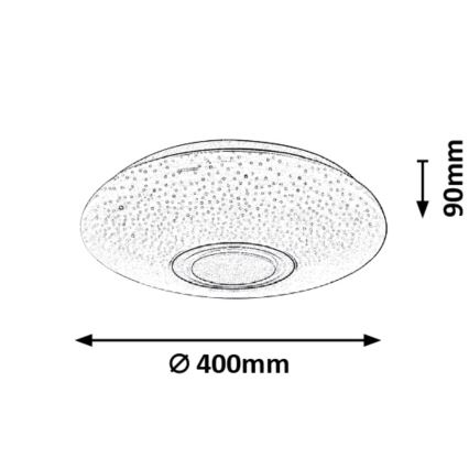 Rabalux - LED loftlampe m. RGB-farver og højtaler dæmpbar LED/24W/230V Wi-Fi Tuya + fjernbetjening