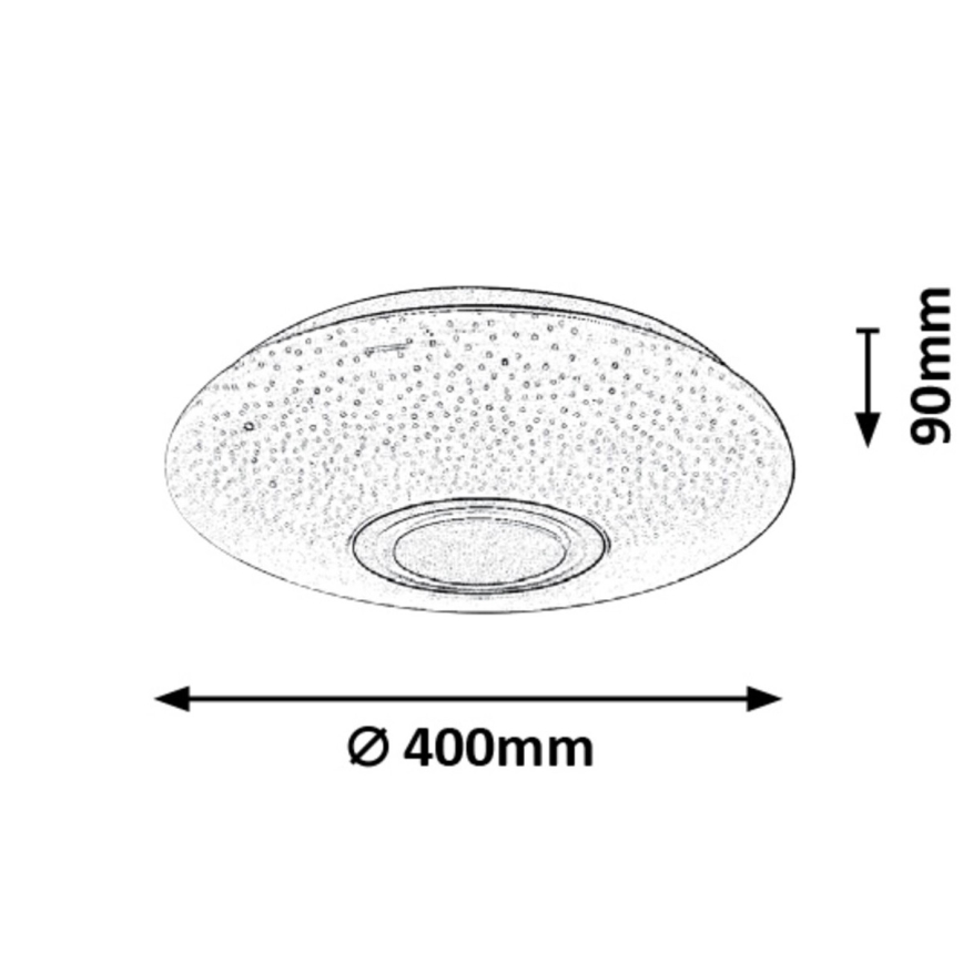 Rabalux - LED loftlampe m. RGB-farver og højtaler dæmpbar LED/24W/230V Wi-Fi Tuya + fjernbetjening