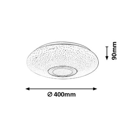 Rabalux - LED loftlampe m. højtaler dæmpbar LED/24W/230V + fjernbetjening Wi-Fi