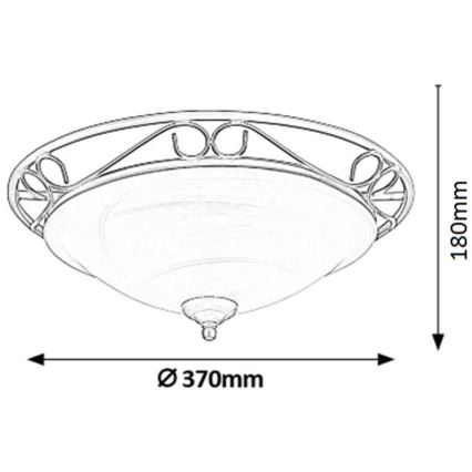 Rabalux - Loftlampe 2xE27/60W/230V