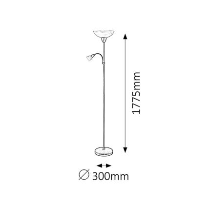 Rabalux - Gulvlampe 1xE27/60W+1xE14/40W
