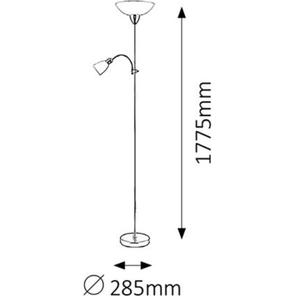 Rabalux - Gulvlampe 1xE27/60W+E14/40W